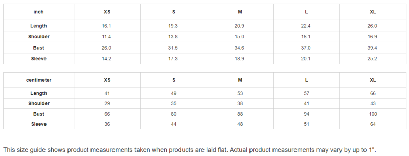 Kids Sweater Size Chart