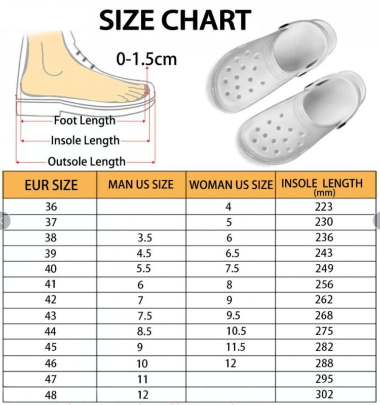 Crocs Size Chart